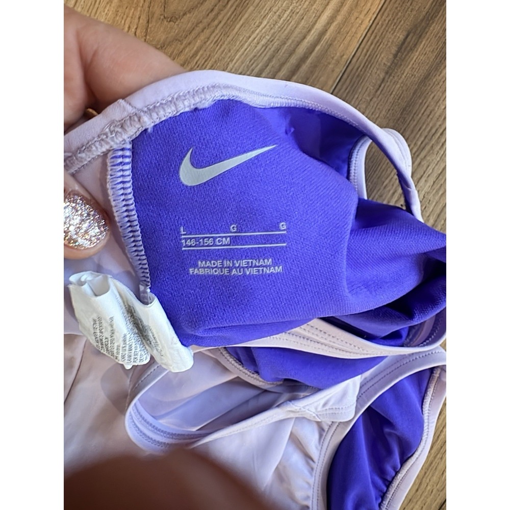 Nike Kids Essential Lavender Racerback One-Piece Swim Suit Size Large 12-13 YRS - Picture 2 of 4